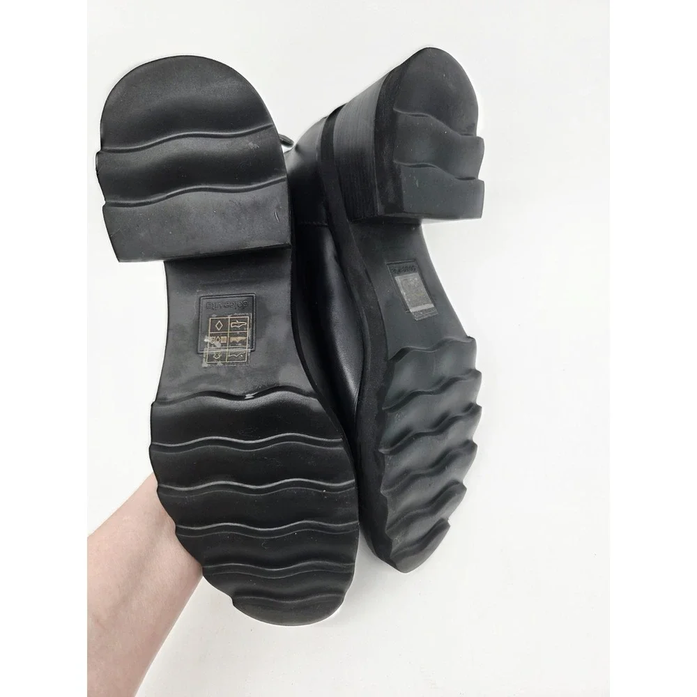 Dolce Vita Martey Shoes Women 7.5 Black Leather Ankle Bootie Goth Lug Chunky